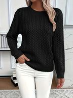 Women’s Classic Cable Knit Mock Neck Sweater