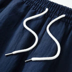 Men's Wide Leg Drawstring Linen Trousers