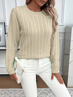 Women’s Classic Cable Knit Mock Neck Sweater