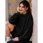 Women’s Oversized Mock Neck Fleece Lined Sweatshirt