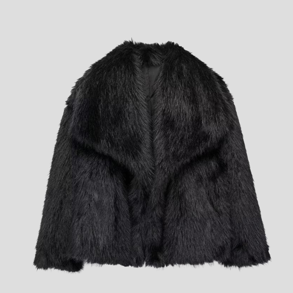 Women’s Oversized Collar Faux Fur Short Coat