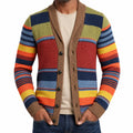Men’s Multicolour Stripe Shawl Collar Knit Cardigan