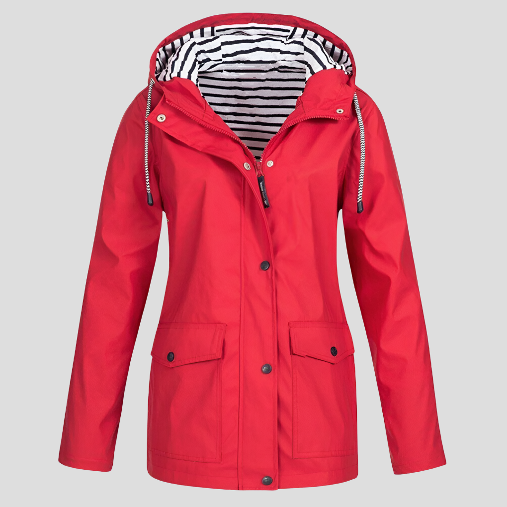 Women's Hooded Zip-Up Waterproof Rain Jacket