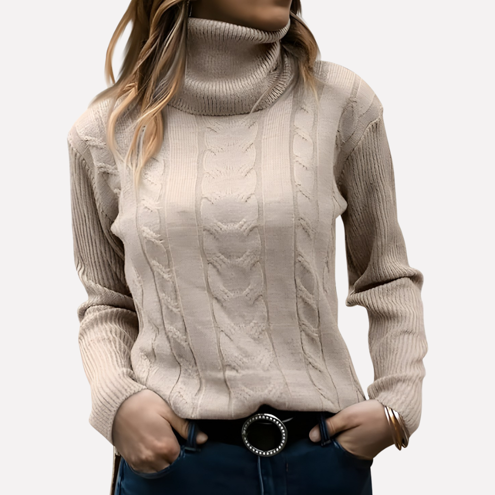 Women’s Cable Knit Turtleneck Sweater