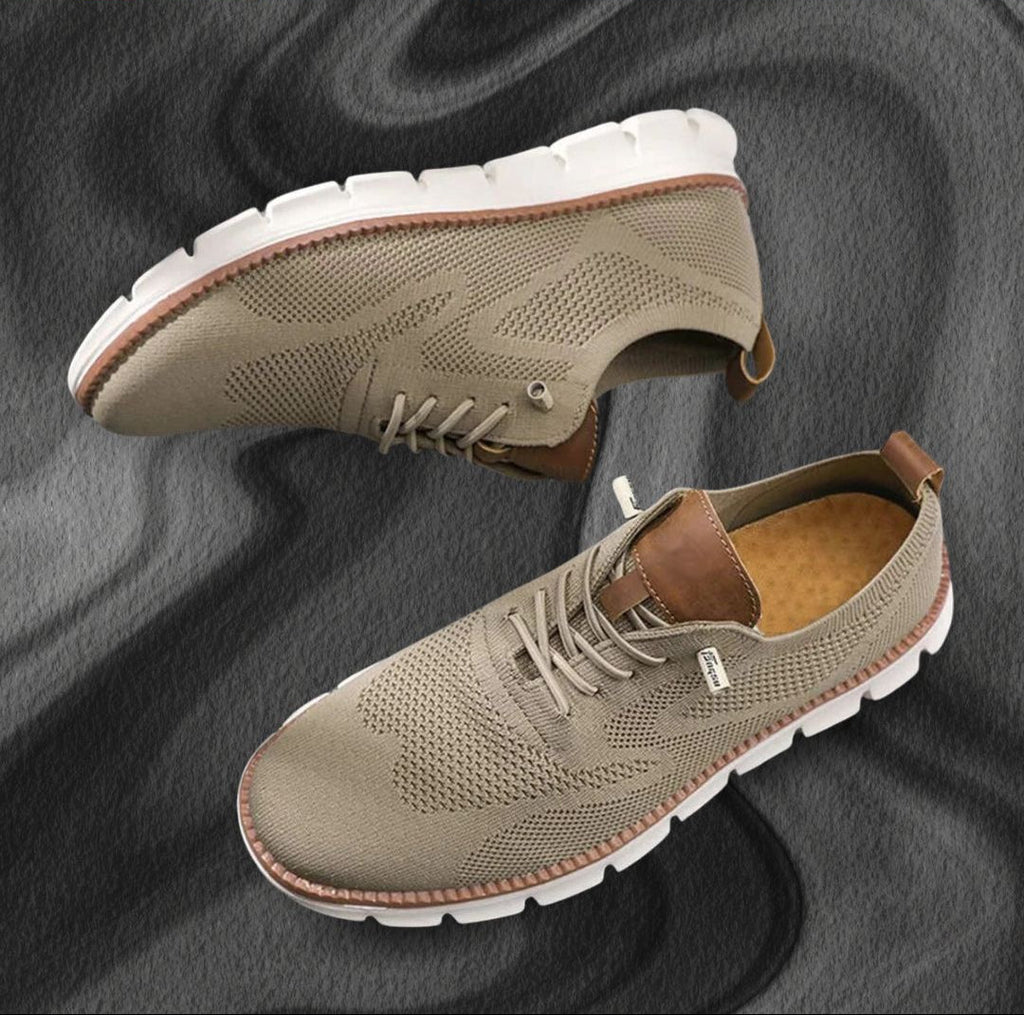 Men's Breathable Knit Lace-Up Oxford Sneakers