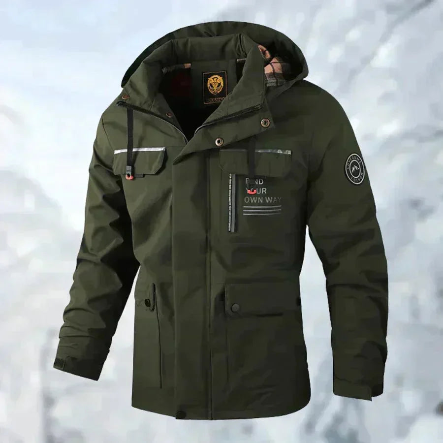 Men's Multi-Pocket Utility Windbreaker Jacket