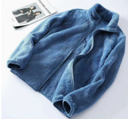 Women's Fluffy Plush Fleece Zip-Up Jacket with Stand Collar