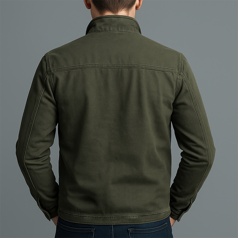 Men's Zip-Up Stand Collar Utility Jacket