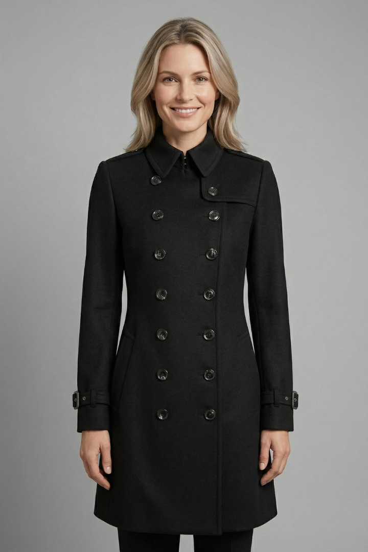 Women's Double-Breasted Buckle Cuff Trench Coat