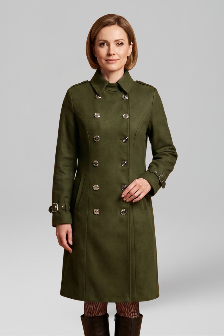 Women's Double-Breasted Buckle Cuff Trench Coat