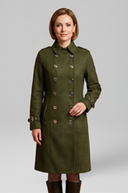 Women's Double-Breasted Buckle Cuff Trench Coat
