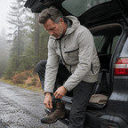 Men’s Hooded Technical Outdoor Jacket with Zip Chest Pocket
