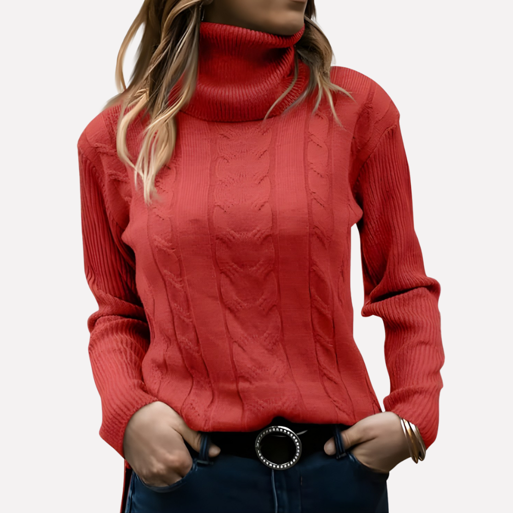 Women’s Cable Knit Turtleneck Sweater