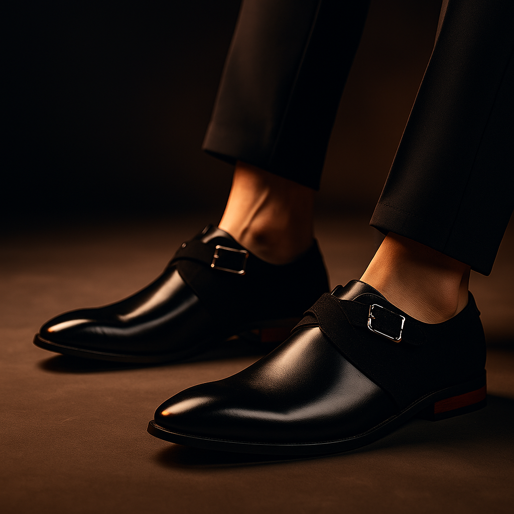 Men's Two-Tone Monk Strap Formal Dress Shoes