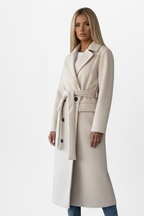 Women's Belted Double-Breasted Longline Trench Coat