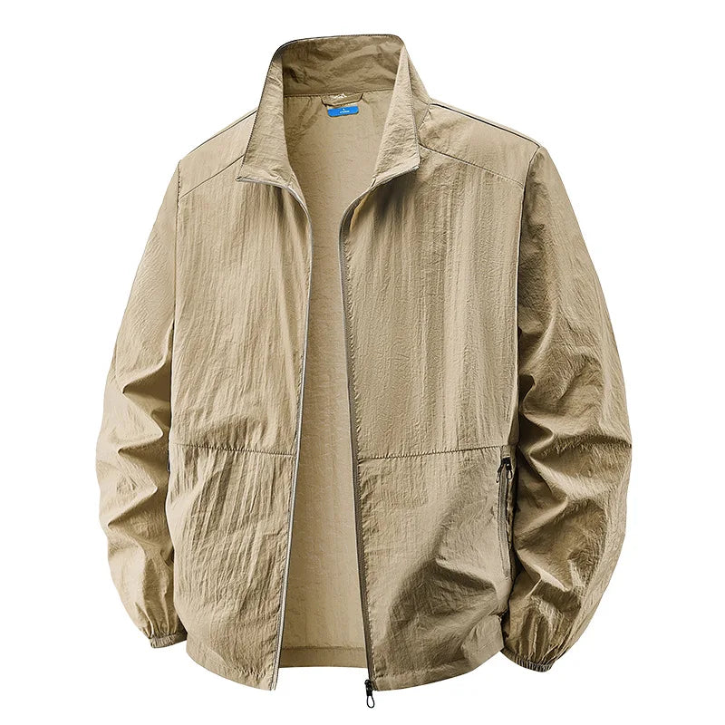 Men’s Lightweight Crinkle Texture Zip-Up Jacket