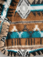 Men’s Southwestern Print Sherpa Fleece Quarter-Zip Pullover