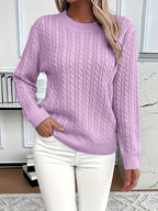 Women’s Classic Cable Knit Mock Neck Sweater