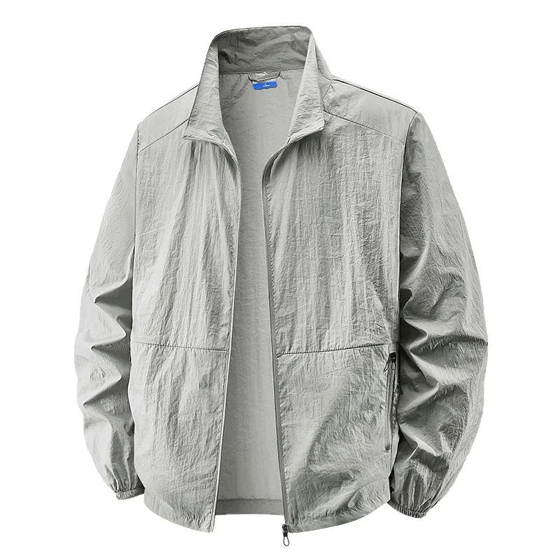 Men’s Lightweight Crinkle Texture Zip-Up Jacket