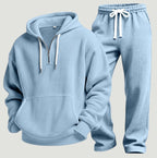 Men's Waffle Knit Quarter-Zip Hoodie Set