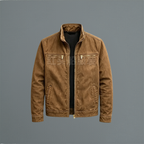 Men's Zip-Up Stand Collar Utility Jacket
