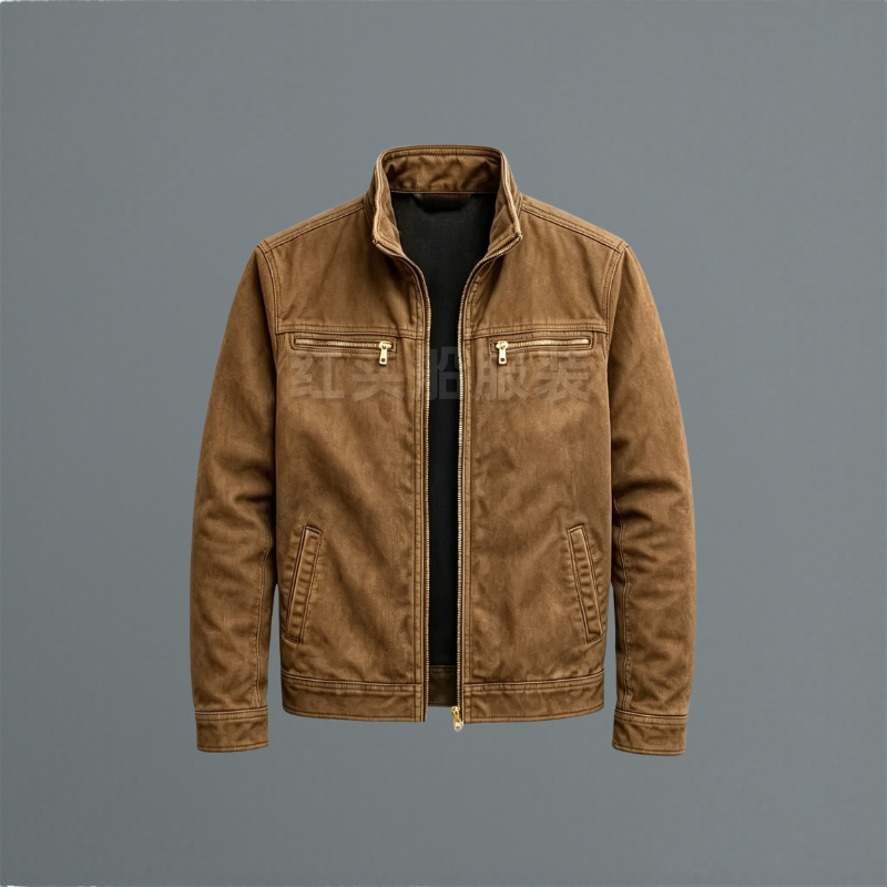 Men's Zip-Up Stand Collar Utility Jacket
