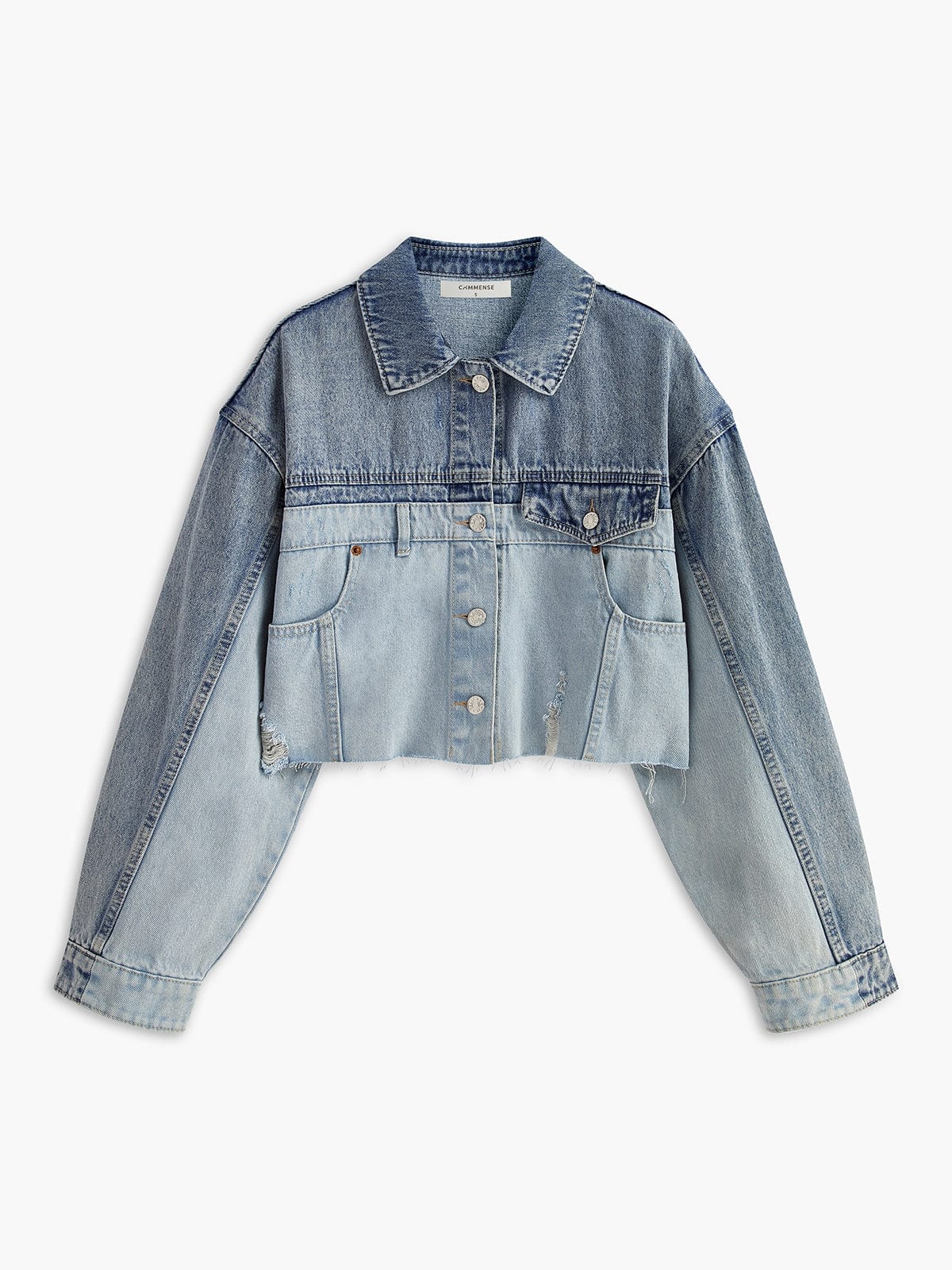 Women's Patchwork Cropped Denim Jacket