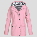 Women's Hooded Zip-Up Waterproof Rain Jacket
