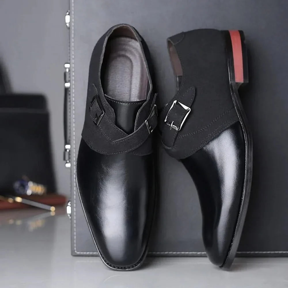 Men's Two-Tone Monk Strap Formal Dress Shoes