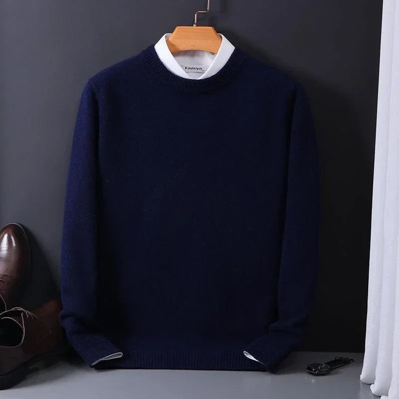 Men's Mock Neck Soft Knit Pullover Sweater