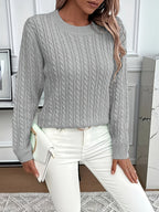 Women’s Classic Cable Knit Mock Neck Sweater