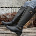 Women's Buckle Strap Knee High Riding Boots