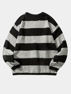 Men's Oversized Wide Stripe Crew Neck Knit Sweater
