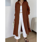 Women's Oversized Button-Front Long Shirt Dress