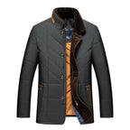 Men's Fur Collar Quilted Padded Winter Jacket