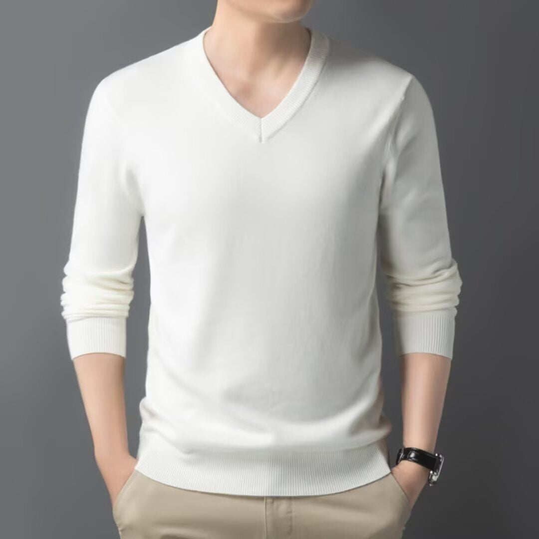 Men's Classic Fine Knit V-Neck Sweater
