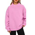 Women’s Oversized Mock Neck Fleece Lined Sweatshirt