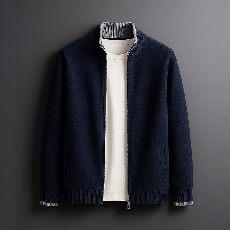 Men’s Brushed Knit Zip-Up Cardigan