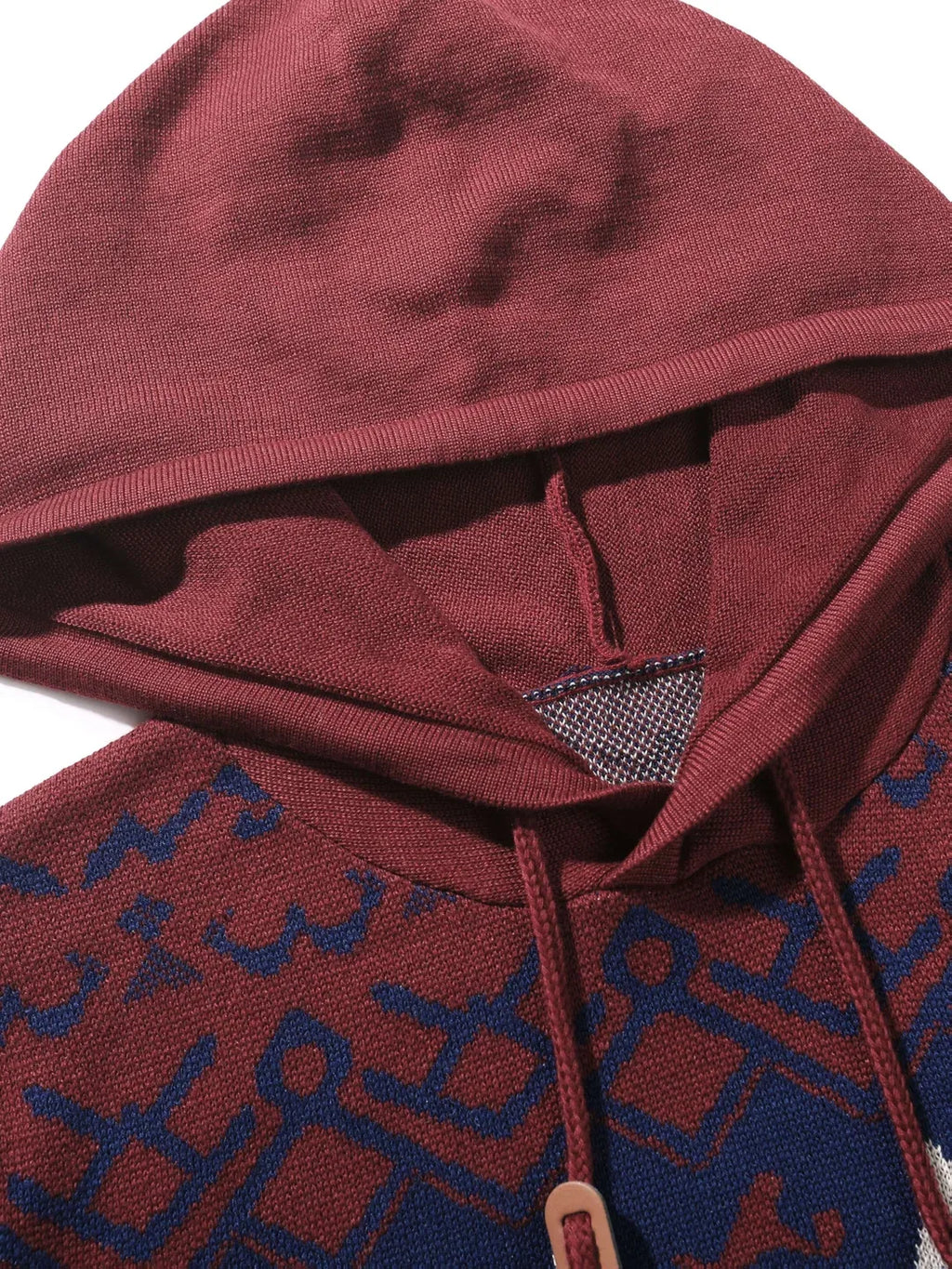 Men’s Reindeer Jacquard Knit Hooded Christmas Sweater