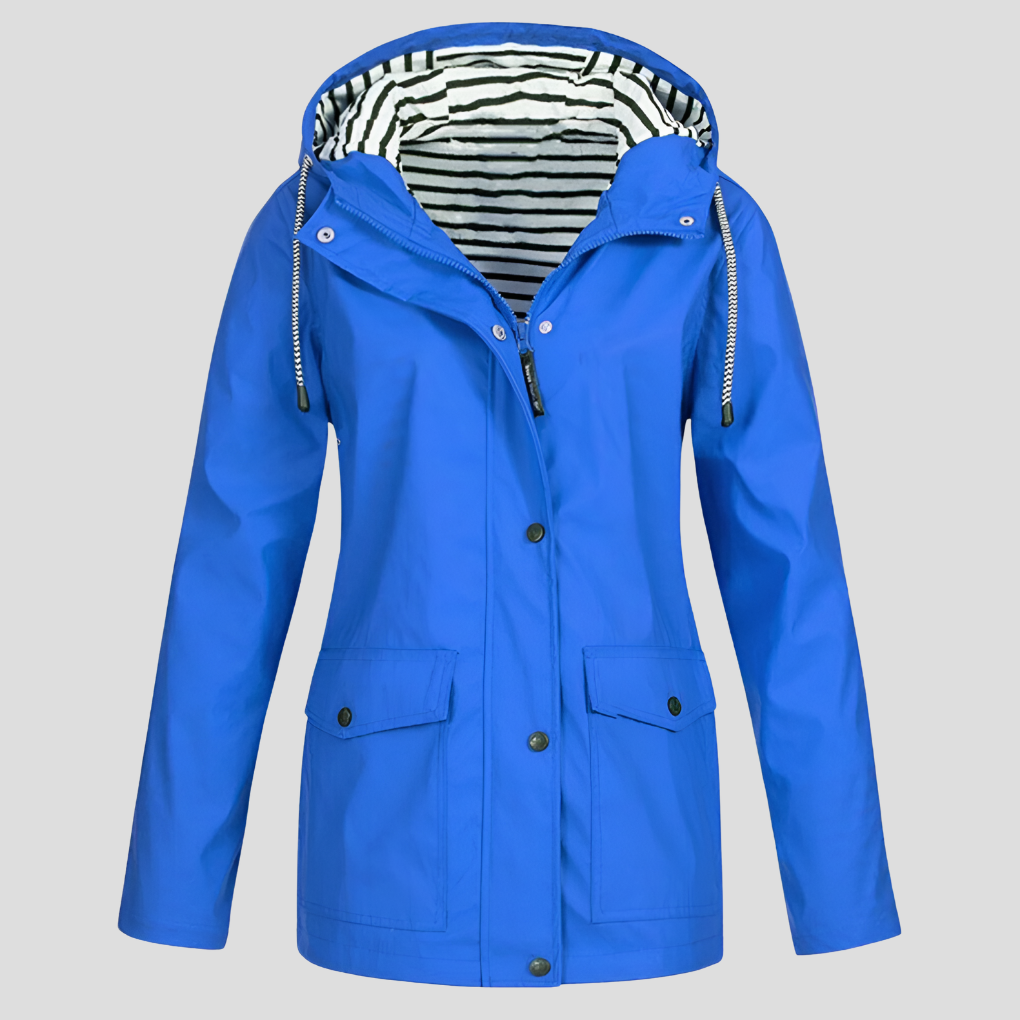 Women's Hooded Zip-Up Waterproof Rain Jacket