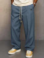 Men's Relaxed Wide-Leg Drawstring Trousers