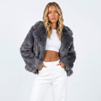 Women's Cropped Faux Fur Jacket