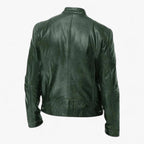 Men's Fitted Faux Leather Moto Style Jacket