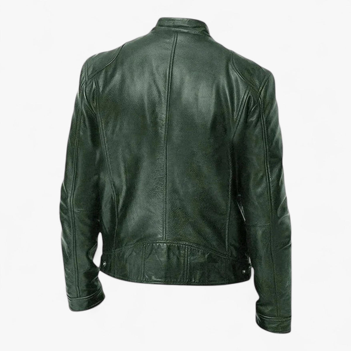 Men's Fitted Faux Leather Moto Style Jacket