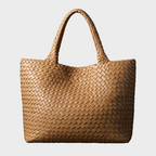 Women’s Hand-Woven Faux Leather Tote Bag