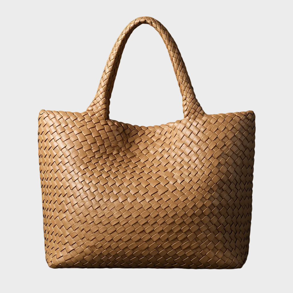 Women’s Hand-Woven Faux Leather Tote Bag