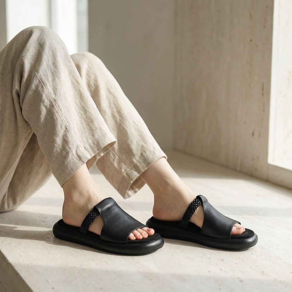 Women's Woven Strap Slide Sandals