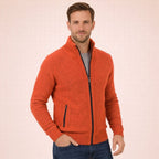 Men's Full-Zip Stand Collar Knit Cardigan Sweater