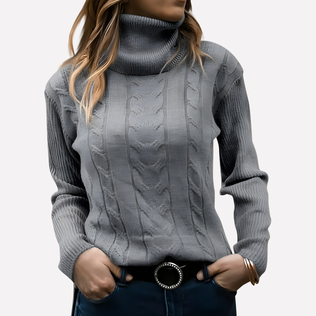 Women’s Cable Knit Turtleneck Sweater