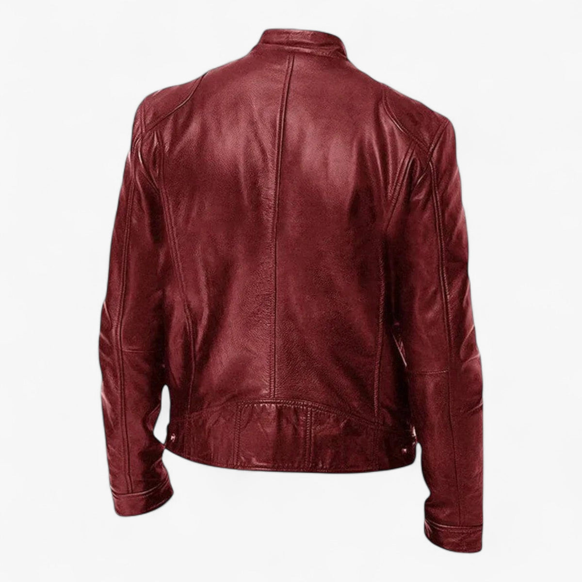 Men's Fitted Faux Leather Moto Style Jacket